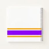 Helle, Lila Streifen mit gelbem Rand auf weißem Gr Notizblock (Rückseite)