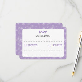 Helle lila und weiße Pfannkuchen. RSVP Karte