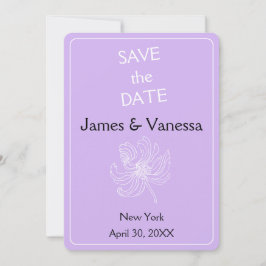 Helle lila und weiße Pfannkuchen. Save The Date