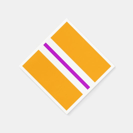 Helle, Lila, weiße Streifen auf fett gelb Serviette (Ecke)