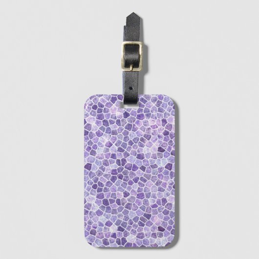 Helle Lilac und Lila Cobbled Patchwork Terrazo Pa Gepäckanhänger (Vorderseite Vertikal)