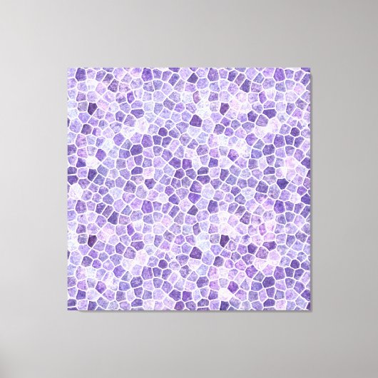 Helle Lilac und Lila Cobbled Patchwork Terrazo Pa Leinwanddruck (Vorderseite)