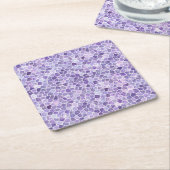 Helle Lilac und Lila Cobbled Patchwork Terrazo Pa Rechteckiger Pappuntersetzer (angewinkelt)