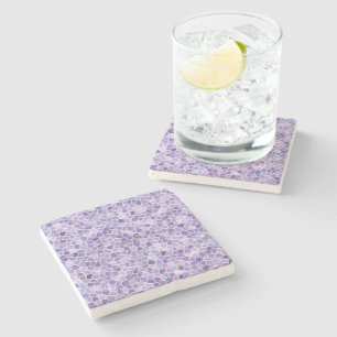 Helle Lilac und Lila Cobbled Patchwork Terrazo Pa Steinuntersetzer
