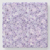 Helle Lilac und Lila Cobbled Patchwork Terrazo Pa Steinuntersetzer (Vorderseite)