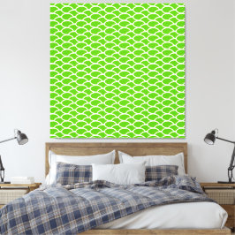 Helle Lime Green Overlapping Ocean Waves Muster Leinwanddruck