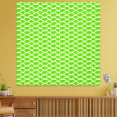 Helle Lime Green Overlapping Ocean Waves Muster Leinwanddruck (Insitu (Wohnzimmer))