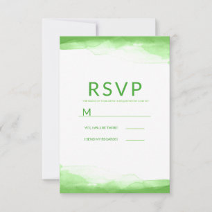 Helle Limgrüne Wasserfarbe Moderne Hochzeits-RSVP RSVP Karte
