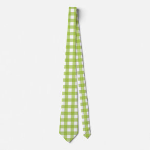 Helle Limone Gingham in knackigen Weiß und Minzgrü Krawatte