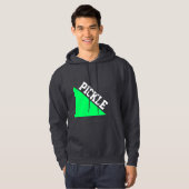 Helle Limone Wedge Weißes Pickleball Motto Auf Gra Hoodie (Vorne ganz)