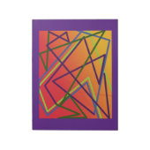 Helle Linien auf orangefarbenem und rotem weißem D Notizblock (Rotiert)