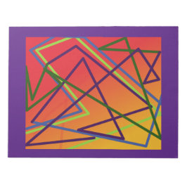 Helle Linien auf orangefarbenem und rotem weißem D Notizblock