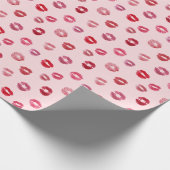 Helle Lippen Prägen Valentinmuster Geschenkpapier (Ecke)