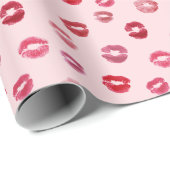 Helle Lippen Prägen Valentinmuster Geschenkpapier (Rolleneckpunkt)