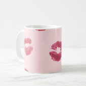 Helle Lippen Prägen Valentinmuster Kaffeetasse (Vorderseite Links)