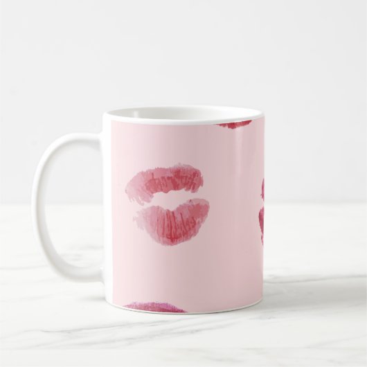 Helle Lippen Prägen Valentinmuster Kaffeetasse (Links)