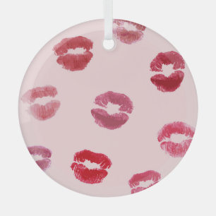 Helle Lippen Prägen Valentinmuster Ornament Aus Glas