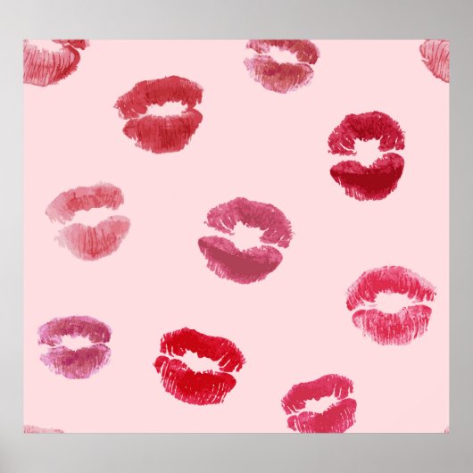 Helle Lippen Prägen Valentinmuster Poster (Vorne)