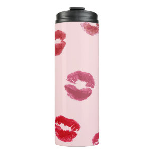 Helle Lippen Prägen Valentinmuster Thermosbecher
