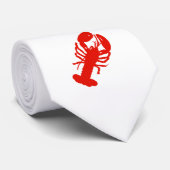Helle Lobster Red auf White Neck Tie Krawatte (Gerollt)
