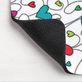 Helle, lockige Herzen Mousepad (Ecke)