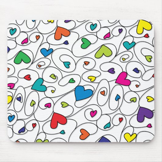 Helle, lockige Herzen Mousepad (Vorne)