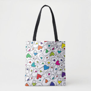 Helle, lockige Herzen Tasche