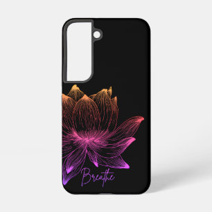 Helle Lotus-Neon-Regenbogen-Blume Schwarz Samsung Galaxy Hülle