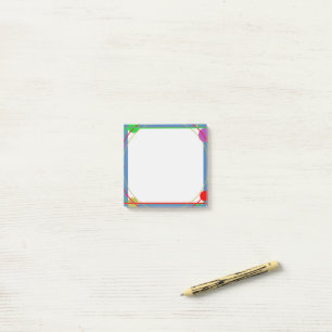 Helle, lustige geometrische kreisförmige Grenzkuns Post-it Klebezettel