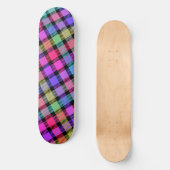 Helle Madras-Karu-Rainbow-Check Skateboard (Vorderseite)