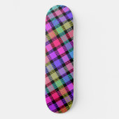 Helle Madras-Karu-Rainbow-Check Skateboard (Vorderseite)