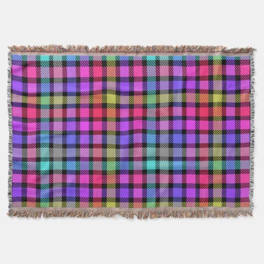 Helle Madras-Karu-Rainbowcheck Decke (Vorderseite)