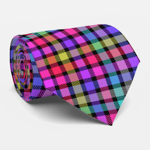 Helle Madras-Karu-Regenbogen-Karo Krawatte