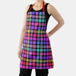 Helle Madras-Karu-Regenbogen-Karo Schürze