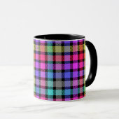 Helle Madras-Karu-Regenbogen-Karo Tasse (VorderseiteRechts)