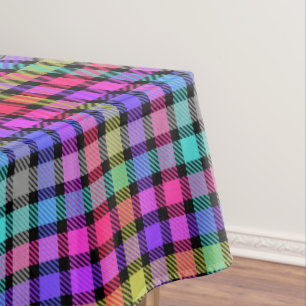 Helle Madras-Karu-Regenbogen-Karo Tischdecke