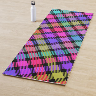 Helle Madras-Karu-Regenbogen-Karo Yogamatte
