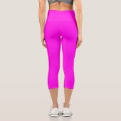 Helle Magenta (solide Farbe) Capri Leggings (Rückseite)