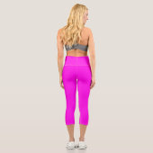 Helle Magenta (solide Farbe)  Capri Leggings (Rückseite)
