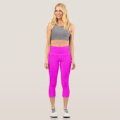  Helle Magenta (solide Farbe)  Capri Leggings (Vorderseite)