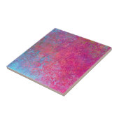 Helle Magenta Sunset Abstrakte Acrylpour Fliese (Seite)