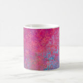 Helle Magenta Sunset Abstrakte Acrylpour Kaffeetasse (Mittel)