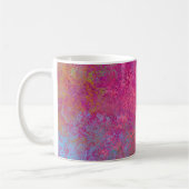 Helle Magenta Sunset Abstrakte Acrylpour Kaffeetasse (Links)