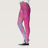 Helle Magenta Sunset Abstrakte Acrylpour Leggings (Links)