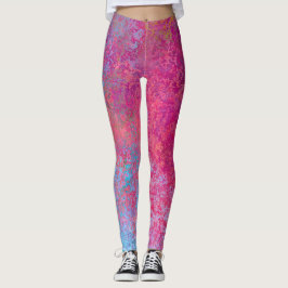 Helle Magenta Sunset Abstrakte Acrylpour Leggings
