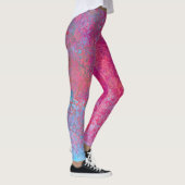 Helle Magenta Sunset Abstrakte Acrylpour Leggings (Rechts)