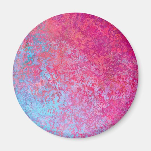 Helle Magenta Sunset Abstrakte Acrylpour Magnet (Vorne)