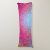 Helle Magenta Sunset Abstrakte Acrylpour Seitenschläferkissen (Vorderseite Vertikal)
