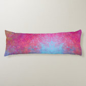 Helle Magenta Sunset Abstrakte Acrylpour Seitenschläferkissen (Vorderseite)