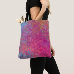 Helle Magenta Sunset Abstrakte Acrylpour Tasche